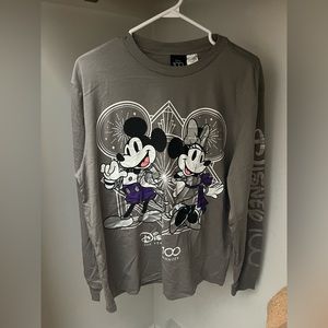 Disney Parks 100th Anniversary Mickey Minnie Mouse Long Sleeve Shirt Adults M